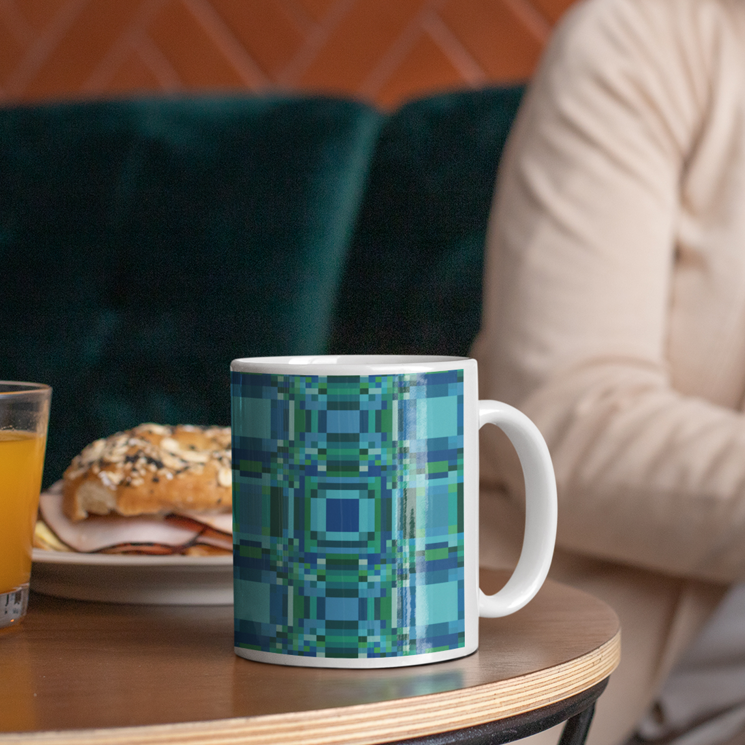 blue green mosaic mug gingezel zazzle